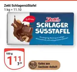 Globus Zetti Schlagersüßtafel Angebot