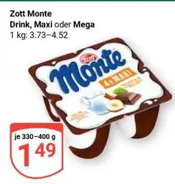 Globus Zott Monte Drink, Maxi oder Mega Angebot