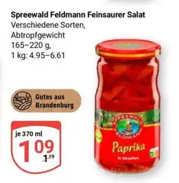 Globus Spreewald-Feldmann Feinsaurer Salat Angebot