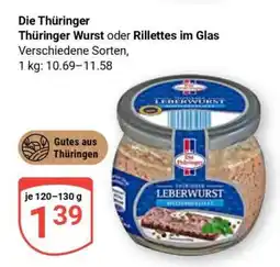 Globus Die Thüringer Thüringer Wurst oder Rillettes im Glas Angebot