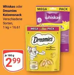 Globus Whiskas oder Dreamies Katzensnack Angebot