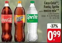 Edeka Coca-Cola, Fanta, Sprite oder mezzo mix Angebot