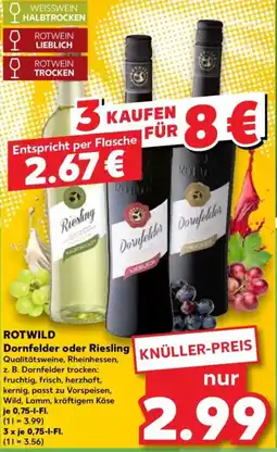 Kaufland ROTWILD Dornfelder oder Riesling Angebot