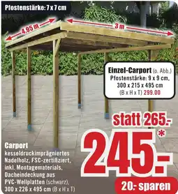 B1 Discount Baumarkt Carport Angebot