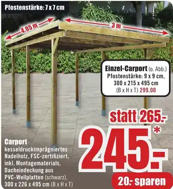 B1 Discount Baumarkt Carport Angebot