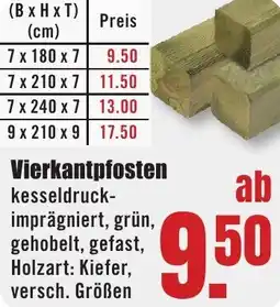 B1 Discount Baumarkt Vierkantpfosten Angebot
