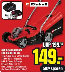 B1 Discount Baumarkt Einhell Akku-Rasenmäher GE-CM 18/33 Li Angebot