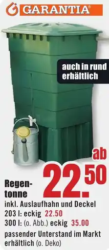 B1 Discount Baumarkt GARANTIA Regentonne Angebot