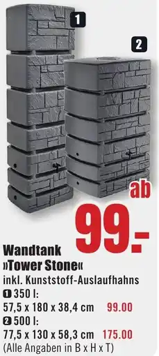 B1 Discount Baumarkt Wandtank Tower Stone Angebot