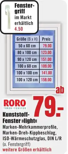 B1 Discount Baumarkt RORO Kunststoff Fenster light Angebot