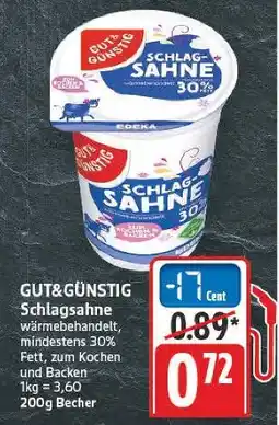 E-Center Gut&günstig schlagsahne Angebot