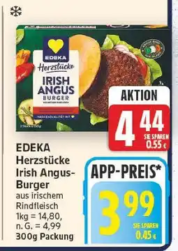 E-Center Edeka herzstücke irish angus-burger Angebot