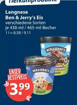 V Markt Langnese ben & jerry’s eis Angebot