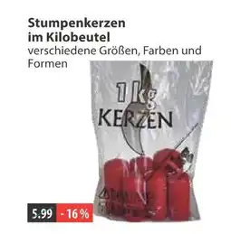 V Markt Stumpenkerzen im kilobeutel Angebot