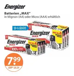 V Markt Energizer batterien max mignon (aa) Angebot