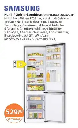 V Markt Samsung kühl-/gefrierkombination rb38c600dsa/ef Angebot