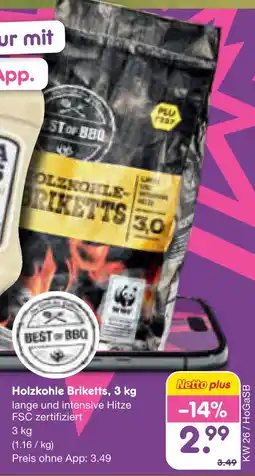 Netto Marken-Discount Holzkohle briketts Angebot