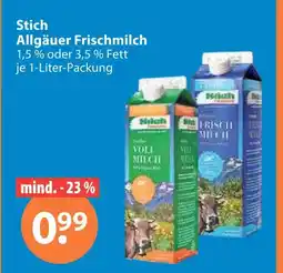 V Markt Stich allgäuer frischmilch 1,5 % fett Angebot