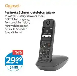 V Markt Gigaset festnetz schnurlostelefon ae690 Angebot