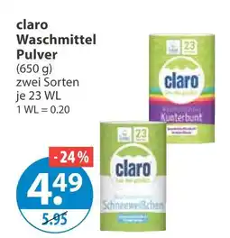V Markt Claro waschmittel pulver kunterbunt Angebot