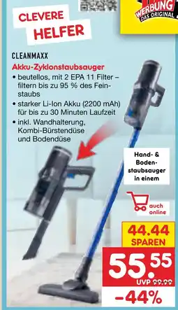 Netto Marken-Discount Cleanmaxx akku-zyklonstaubsauger Angebot