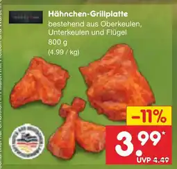Netto Marken-Discount Hähnchen-grillplatte Angebot