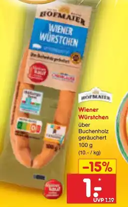Netto Marken-Discount M-budget wiener würstchen Angebot