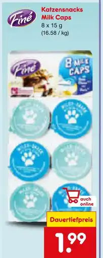 Netto Marken-Discount Fine katzensnacks milk caps Angebot