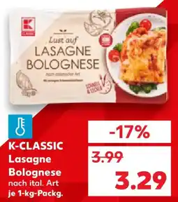 Kaufland K-CLASSIC Lasagne Bolognese Angebot