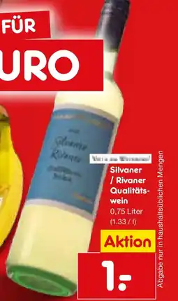Netto Marken-Discount Silvaner / Rivaner Qualitätswein Angebot
