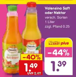 Netto Marken-Discount Valensina Saft oder Nektar Angebot