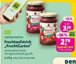 Denns BioMarkt ZWERGENWIESE Fruchtaufstrich ,,FruchtGarten" Angebot