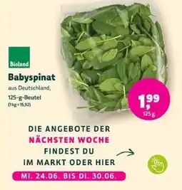 Denns BioMarkt Bioland Babyspinat Angebot