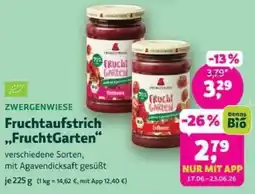 Denns BioMarkt ZWERGENWIESE Fruchtaufstrich ,,FruchtGarten“ Angebot