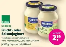 Denns BioMarkt Bioland SÖBBEKE Frucht- oder Saisonjoghurt Angebot