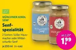 Denns BioMarkt MÜNCHNER KINDL SENF Senfspezialität Angebot