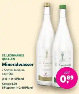 Denns BioMarkt ST. LEONHARDS QUELLEN Mineralwasser Angebot