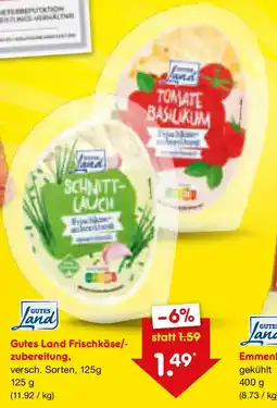 Netto Marken-Discount GUTES Land Frischkäse/- zubereitung Angebot