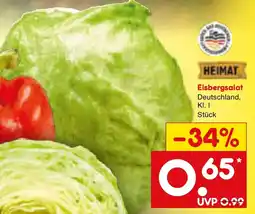 Netto Marken-Discount HEIMAT Eisbergsalat Angebot