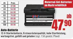 B1 Discount Baumarkt Auto-Batterie Angebot