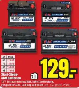 B1 Discount Baumarkt Start-Stopp AGM Batterien Angebot
