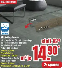 B1 Discount Baumarkt Klick-Vinylboden Angebot