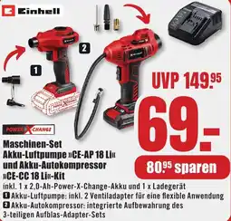 B1 Discount Baumarkt Einhell Maschinen-Set Akku-Luftpumpe CE-AP 18 Li und Akku-Autokompressor CE-CC 18 Li-Kit Angebot