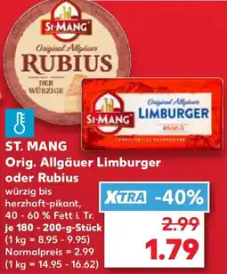 Kaufland ST. MANG Orig. Allgäuer Limburger oder Rubius Angebot