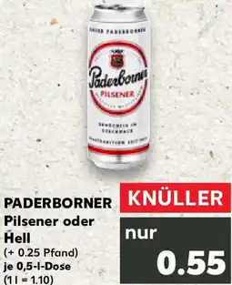 Kaufland PADERBORNER Pilsener oder Hell Angebot