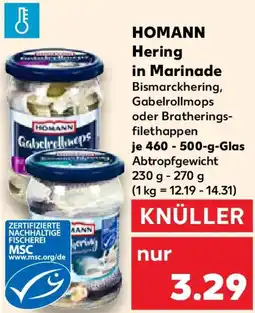 Kaufland HOMANN Hering in Marinade Angebot