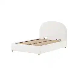Netto Marken-Discount MOON Polsterbett 140 x 200 cm mit Bettkasten, inkl Lattenrost, Bezug trendiger Boucle Stoff in Weiß Angebot