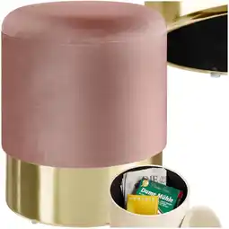 Netto Marken-Discount tectake Sitzhocker mit Stauraum, rund, gepolstert, in Samtoptik Angebot