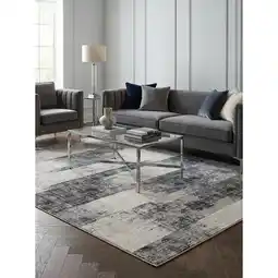 Netto Marken-Discount Teppich TIBER-Orte, geometrisch-abstrakt, Dunkelblau, 160 x 230 cm Angebot