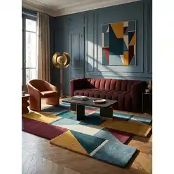 Netto Marken-Discount Wollteppich geometrisch Bunt 150 x 240 cm - HALLEIN Kadima Design Angebot
